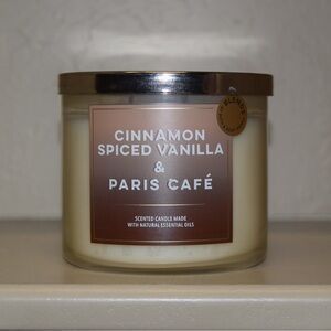 🍦☕️CINNAMON SPICED VANILLA & PARIS CAFE 3-WICK CANDLE Bath & Body Works BLEND